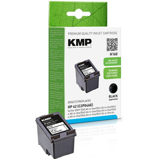 KMP H160 schwarz Druckerpatrone kompatibel zu HP 62 (C2P04AE) | 1741,4801