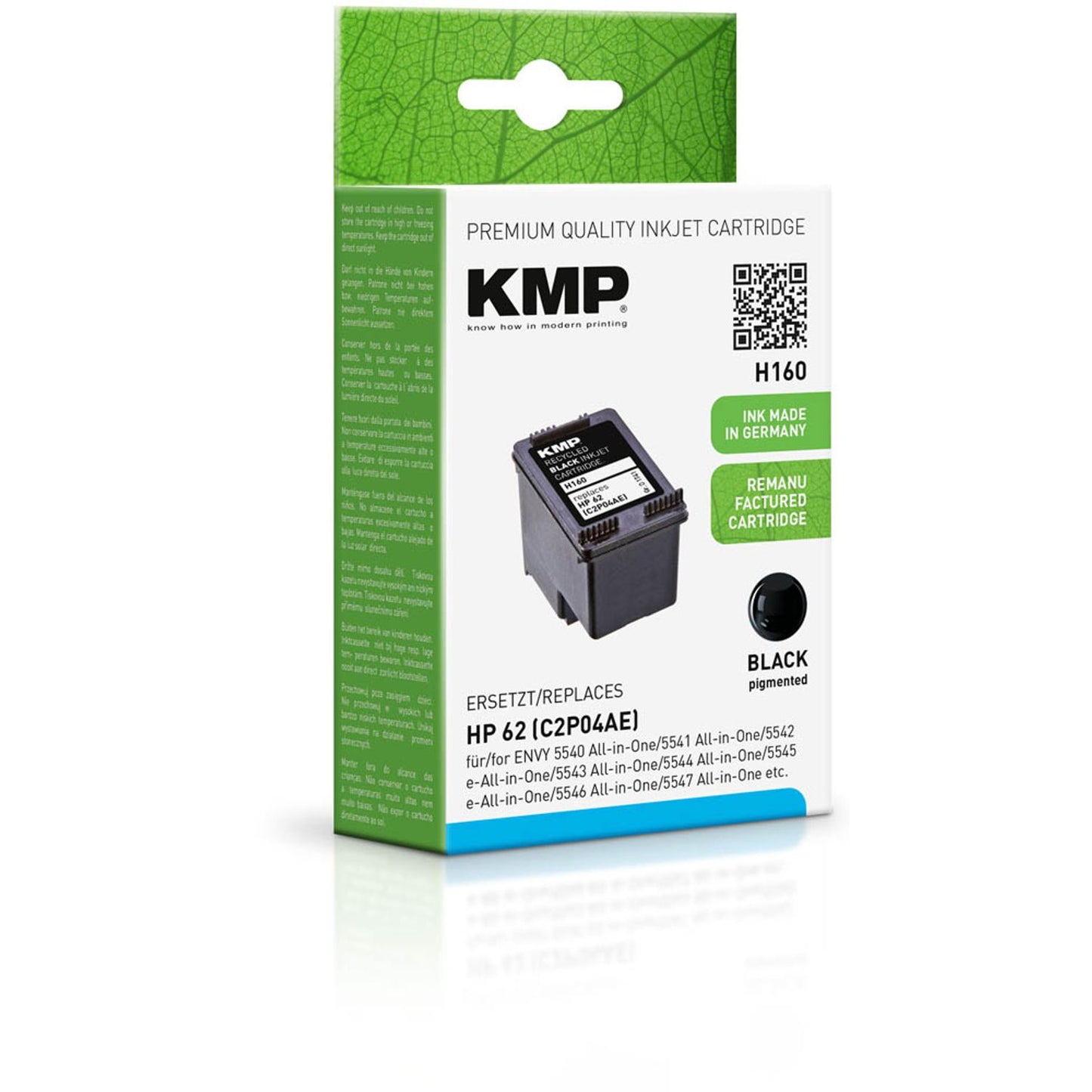 KMP H160 schwarz Druckerpatrone kompatibel zu HP 62 (C2P04AE) | 1741,4801