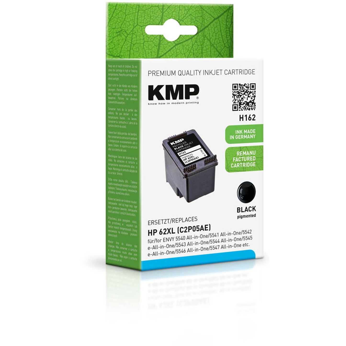 KMP H162 schwarz Druckerpatrone kompatibel zu HP 62XL (C2P05AE) | 1741,4001