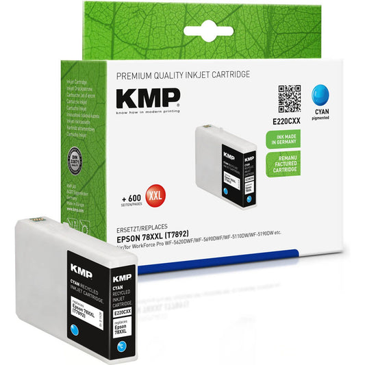 KMP E220CXX cyan Druckerpatrone kompatibel zu EPSON T7892XXL | 1628,4203