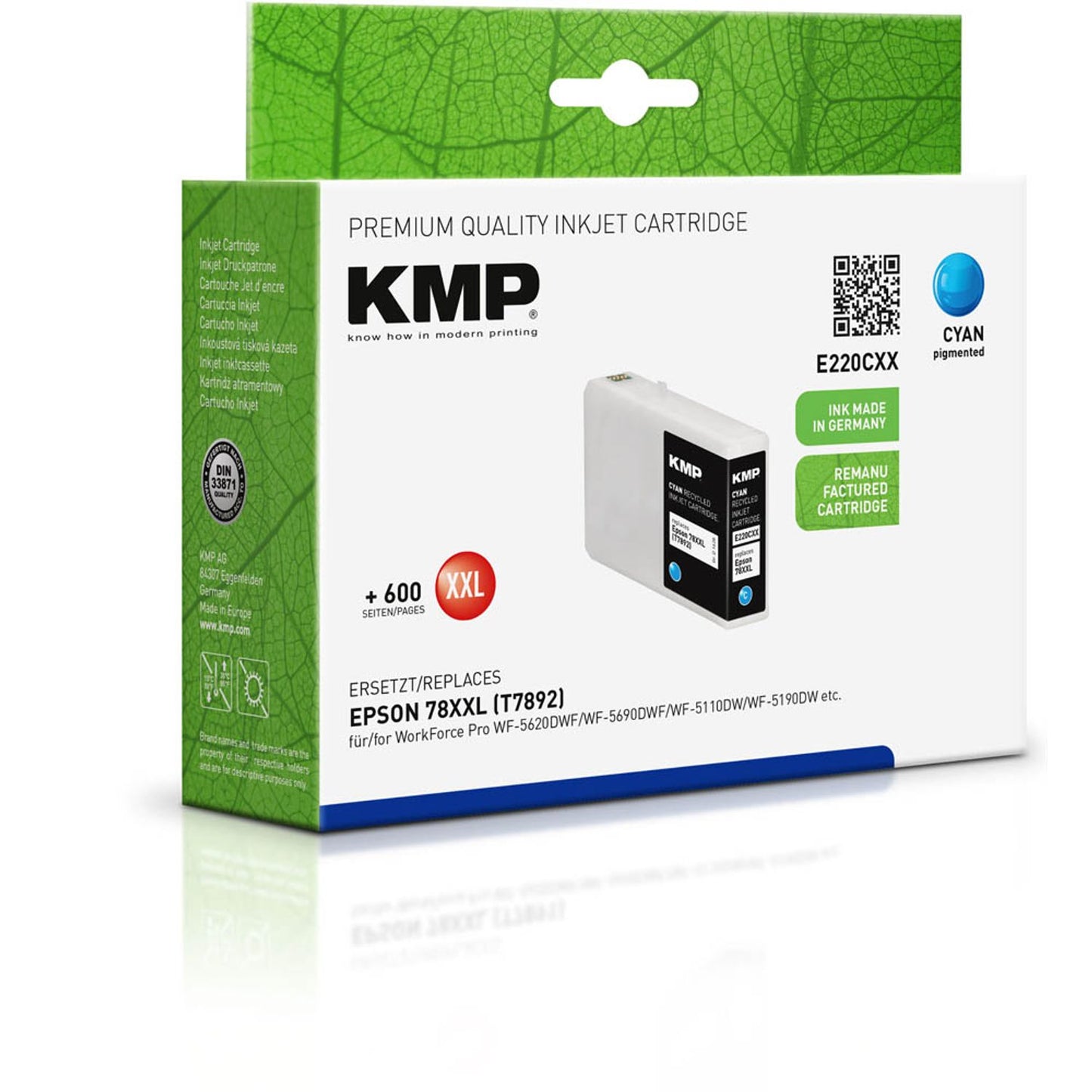 KMP E220CXX cyan Druckerpatrone kompatibel zu EPSON T7892XXL | 1628,4203