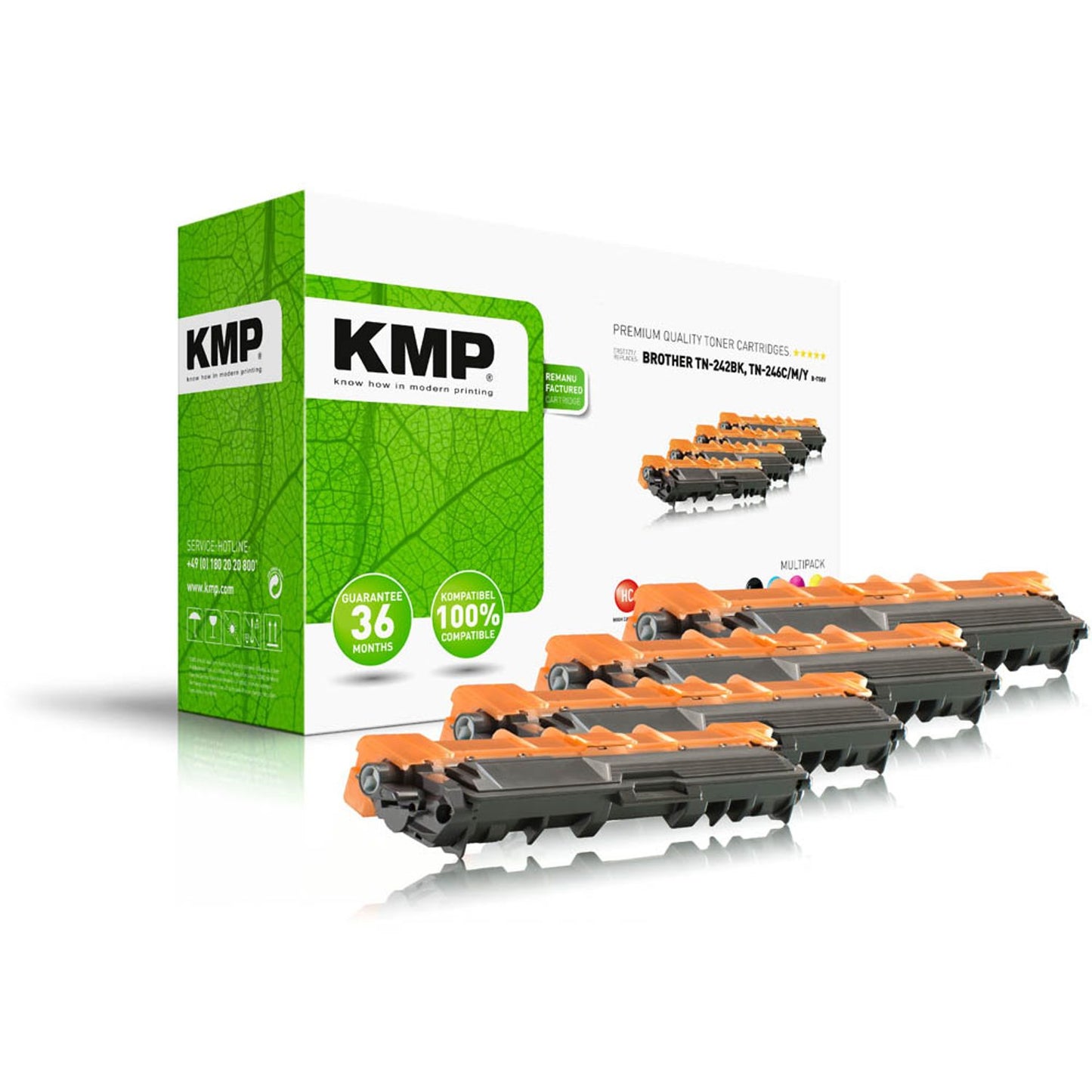 KMP B-T58V schwarz, cyan, magenta, gelb Toner kompatibel zu brother TN-242BK/TN-246CMY, 4er-Set | 1248,3005 | 1 Pack = 4 St.