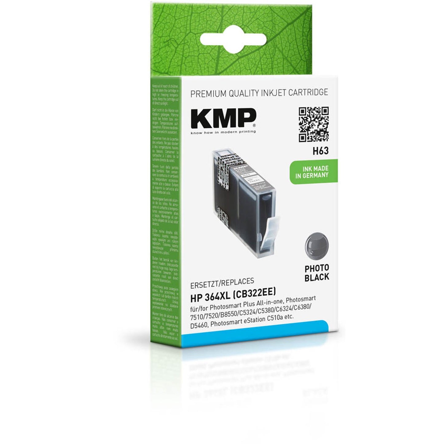 KMP H63 Foto schwarz Druckerpatrone kompatibel zu HP 364XL (CB322EE) | 1713,0040