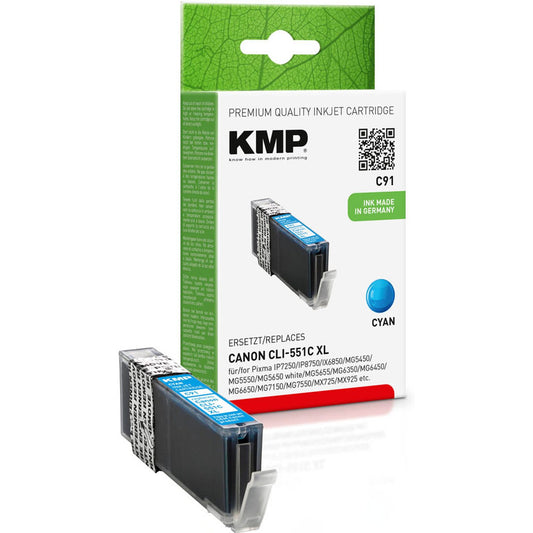 KMP C91 cyan Druckerpatrone kompatibel zu Canon CLI-551 XL C | 1519,0003