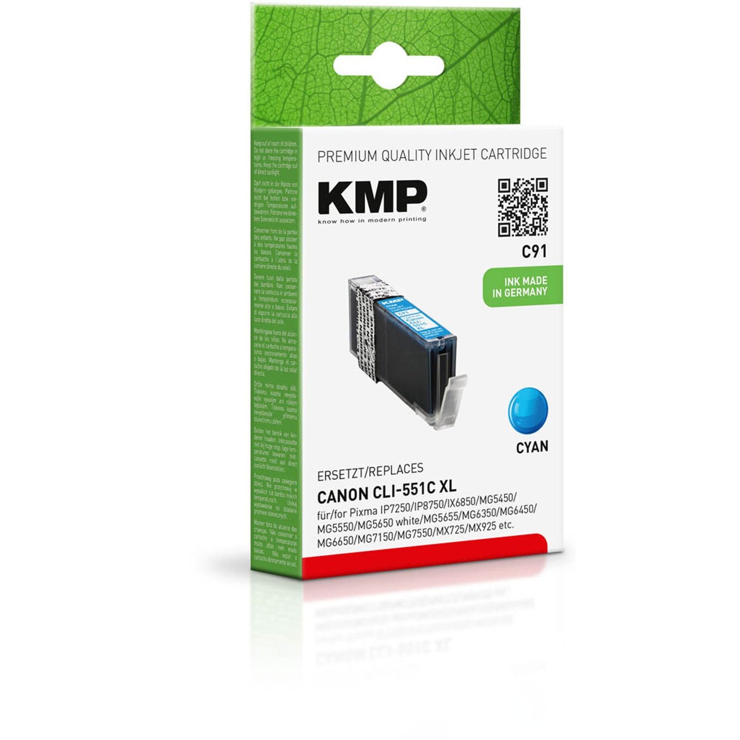 KMP C91 cyan Druckerpatrone kompatibel zu Canon CLI-551 XL C | 1519,0003