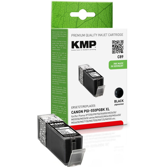 KMP C89 schwarz Druckerpatrone kompatibel zu Canon PGI-550 XL PGBK | 1518,0001
