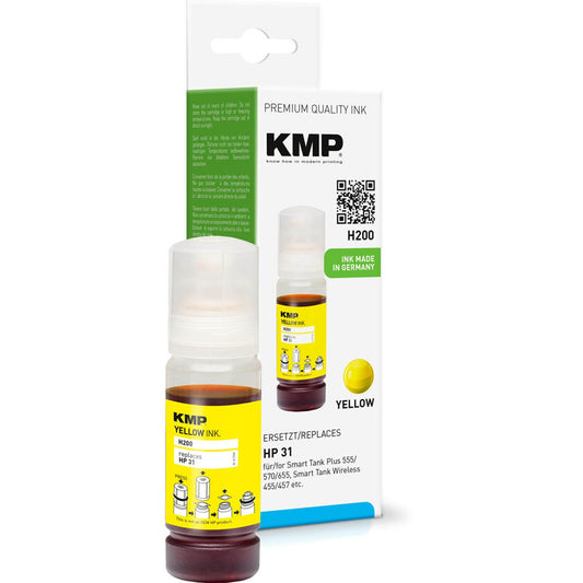 KMP H200 gelb Tintenflasche kompatibel zu HP 31 (1VU28AE) | 1769,0009