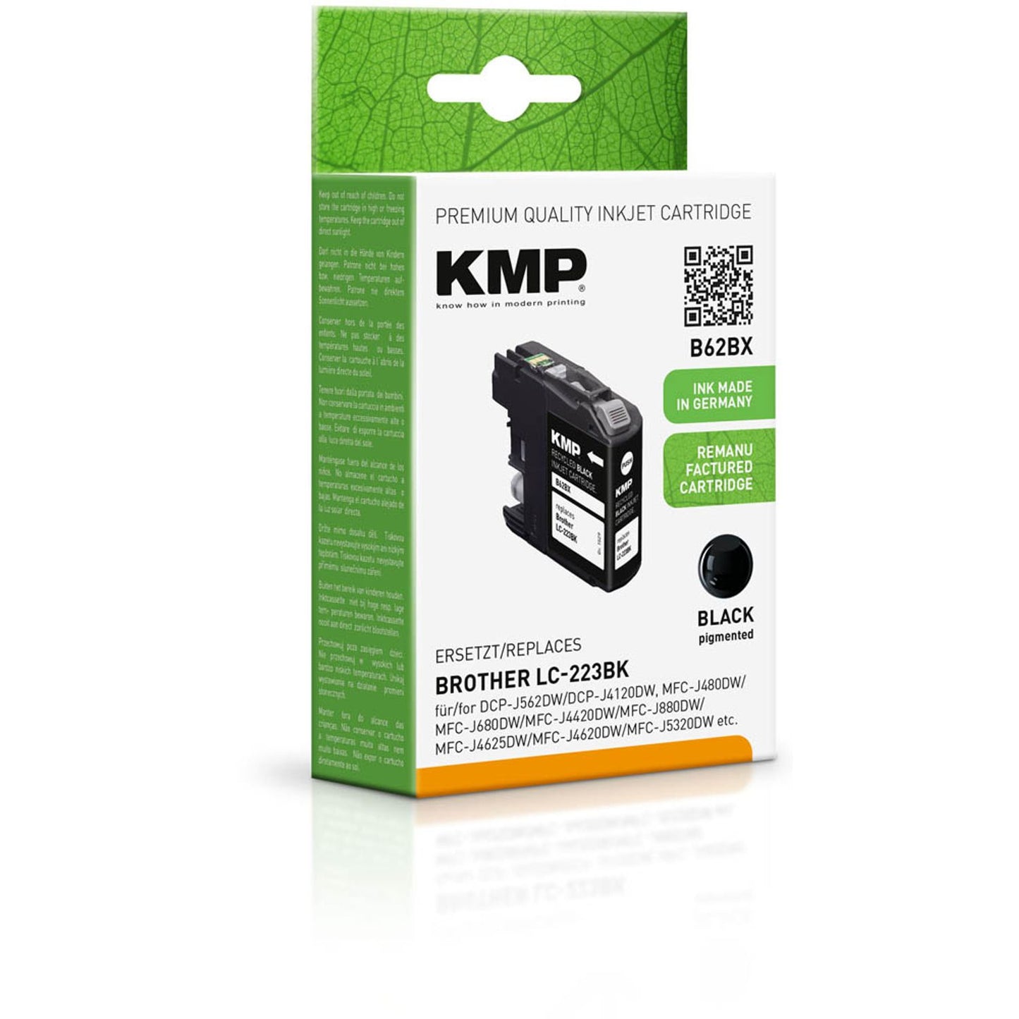 KMP B62BX schwarz Druckerpatrone kompatibel zu brother LC-223BK | 1529,4001