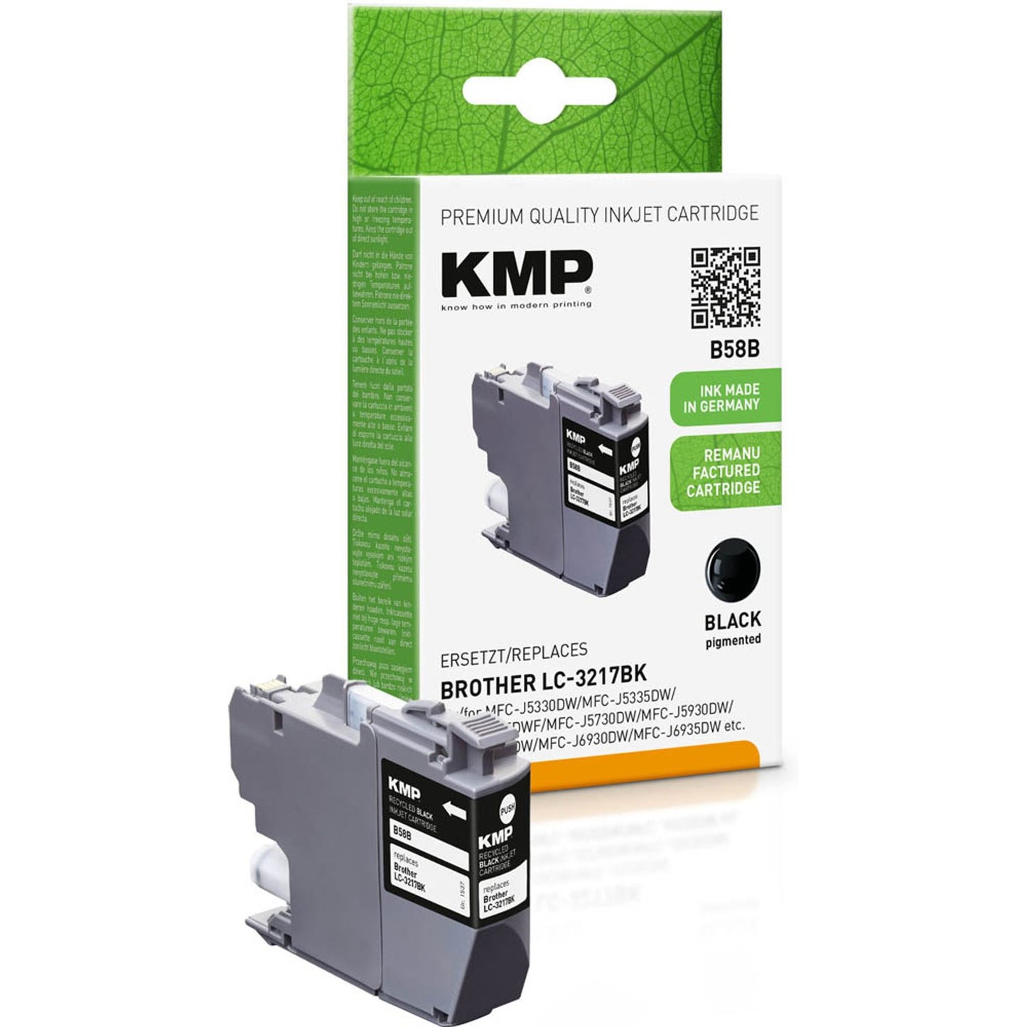KMP B58B schwarz Druckerpatrone kompatibel zu brother LC-3217BK | 1537,4801