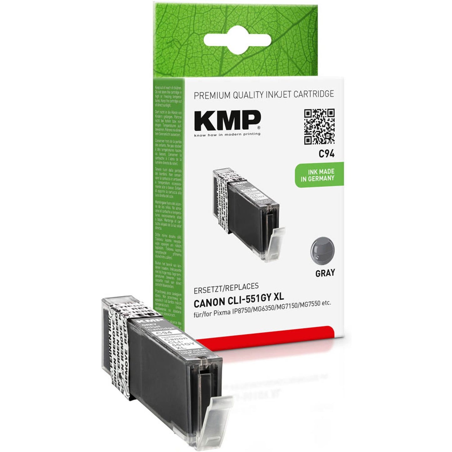 KMP C94 grau Druckerpatrone kompatibel zu Canon CLI-551 XL GY | 1519,0041