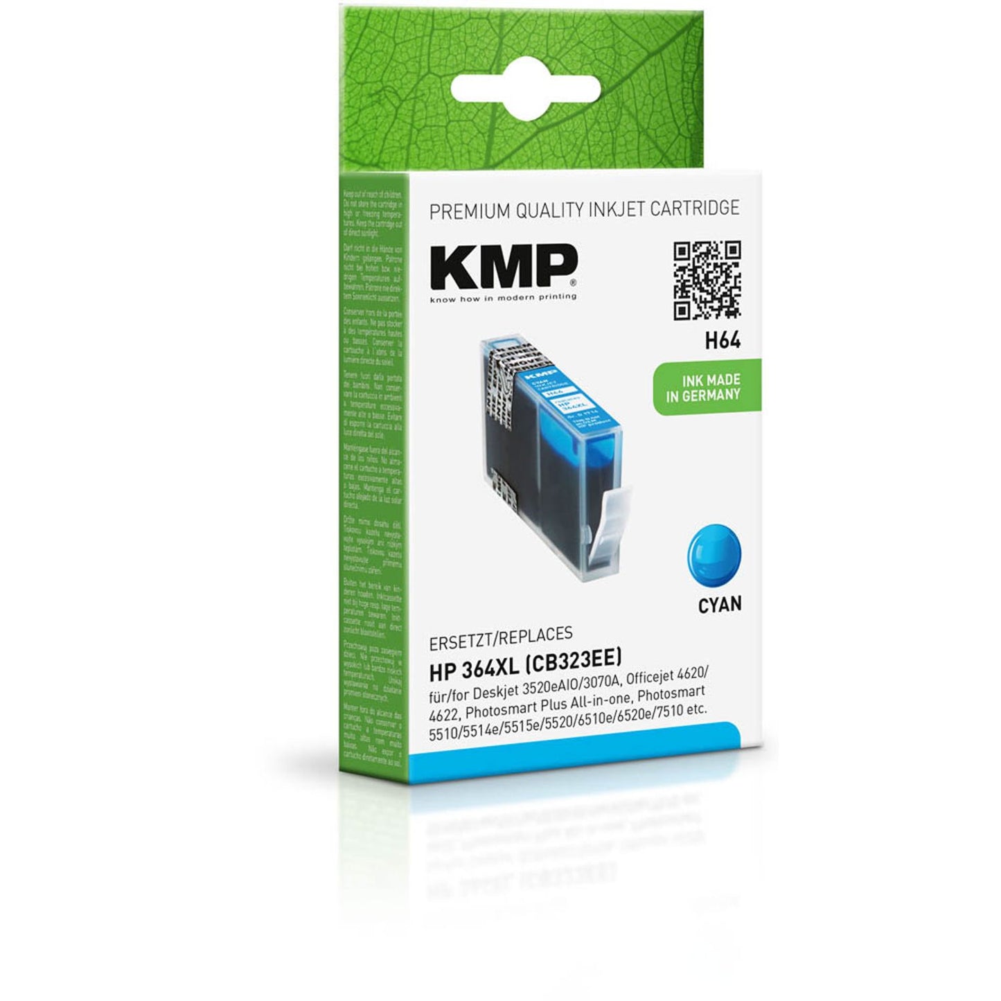 KMP H64 cyan Druckerpatrone kompatibel zu HP 364XL (CB323EE) | 1714,0003