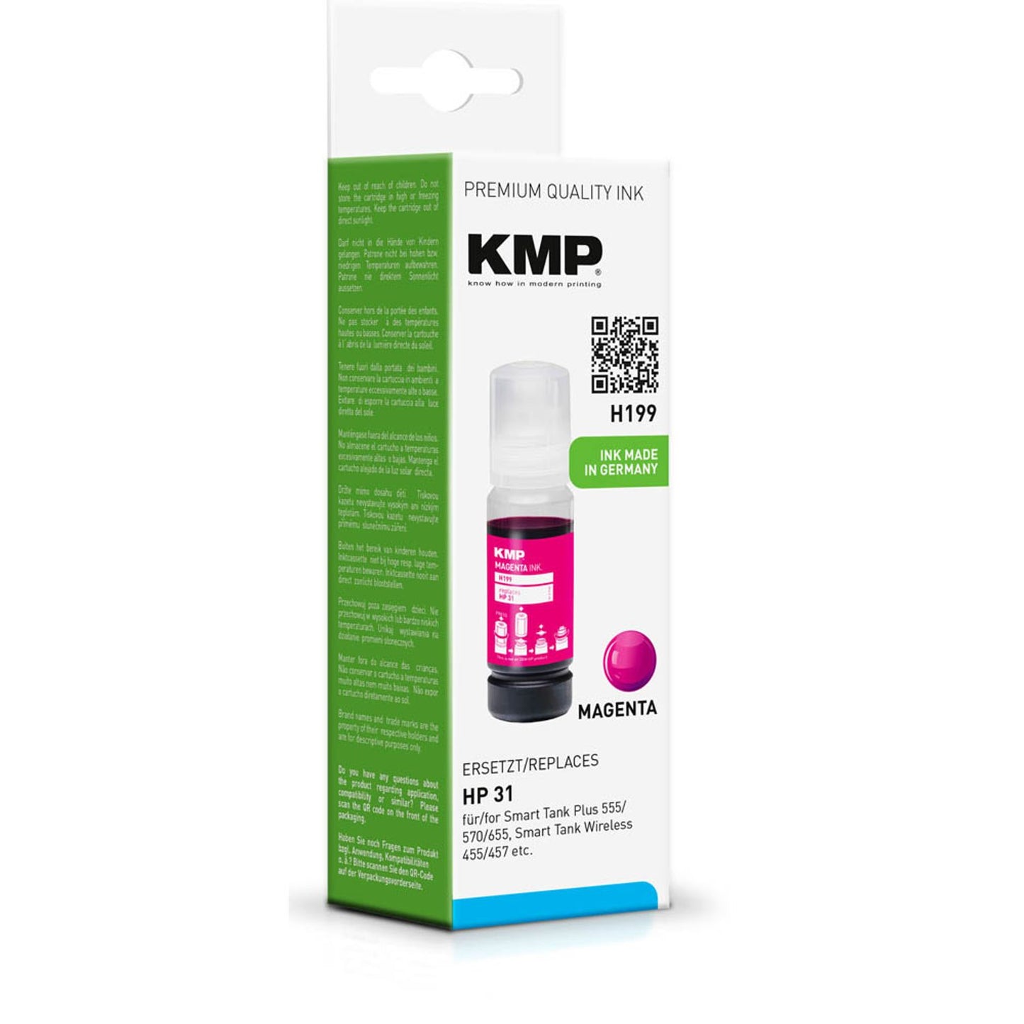KMP H199 magenta Tintenflasche kompatibel zu HP 31 (1VU27AE) | 1769,0006