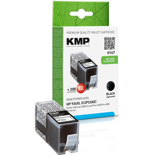 KMP H147 schwarz Druckerpatrone kompatibel zu HP 934XL (C2P23AE) | 1743,0001