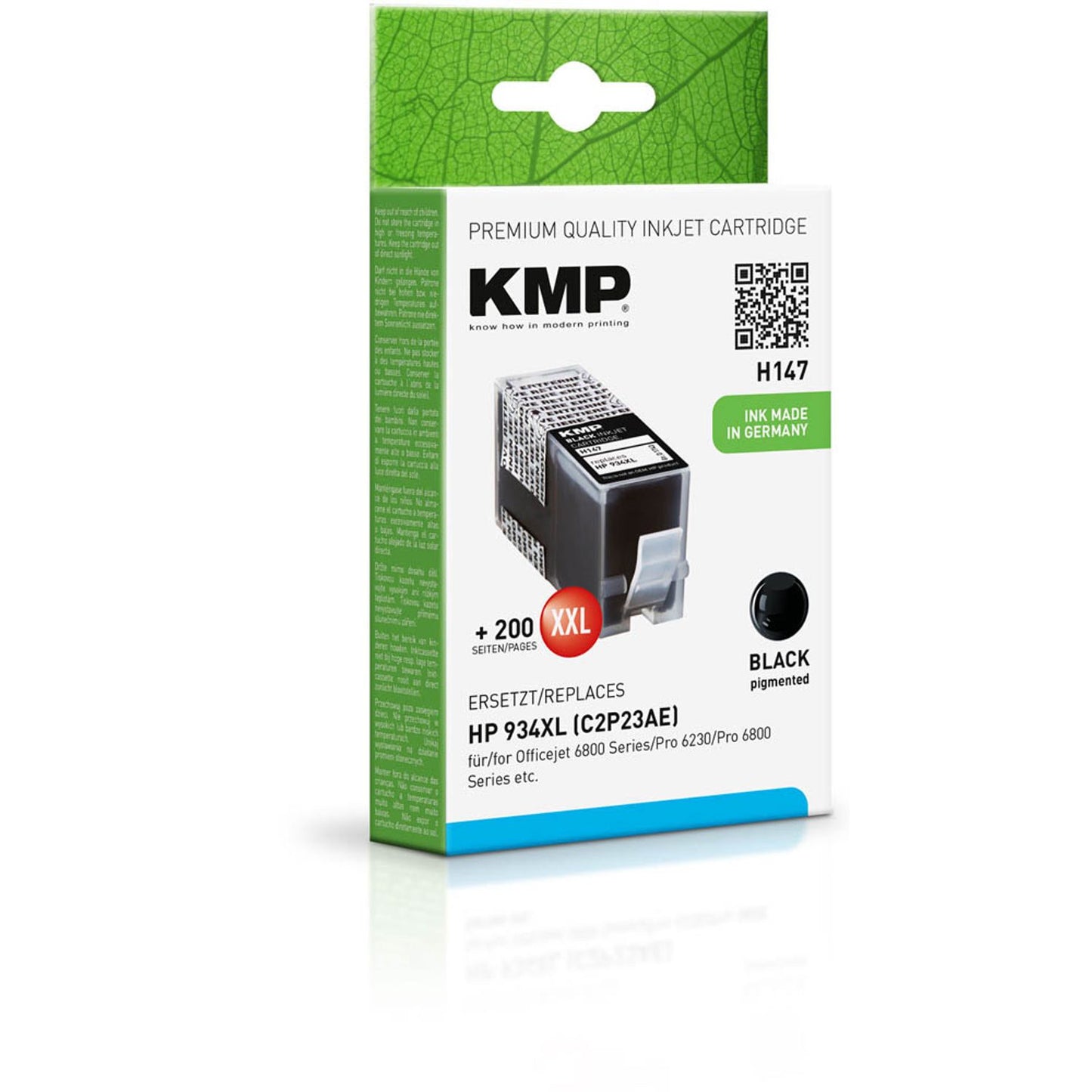 KMP H147 schwarz Druckerpatrone kompatibel zu HP 934XL (C2P23AE) | 1743,0001