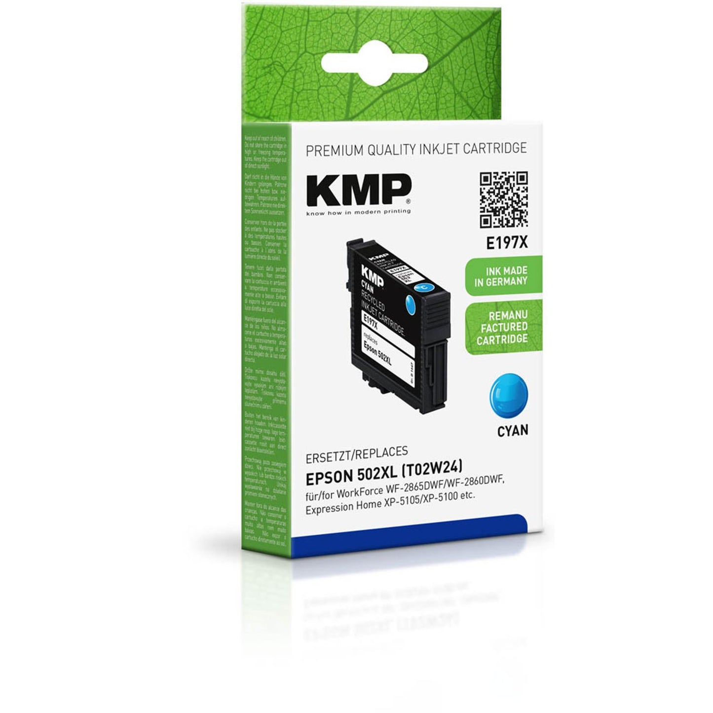 KMP E197X cyan Druckerpatrone kompatibel zu EPSON 502XL (T02W24) | 1647,4003