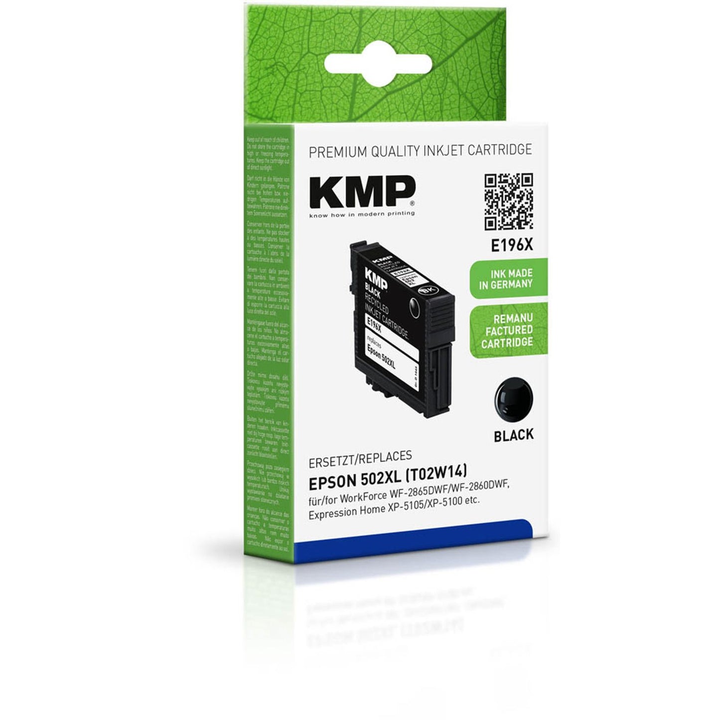 KMP E196X schwarz Druckerpatrone kompatibel zu EPSON 502XL (T02W14) | 1646,4001