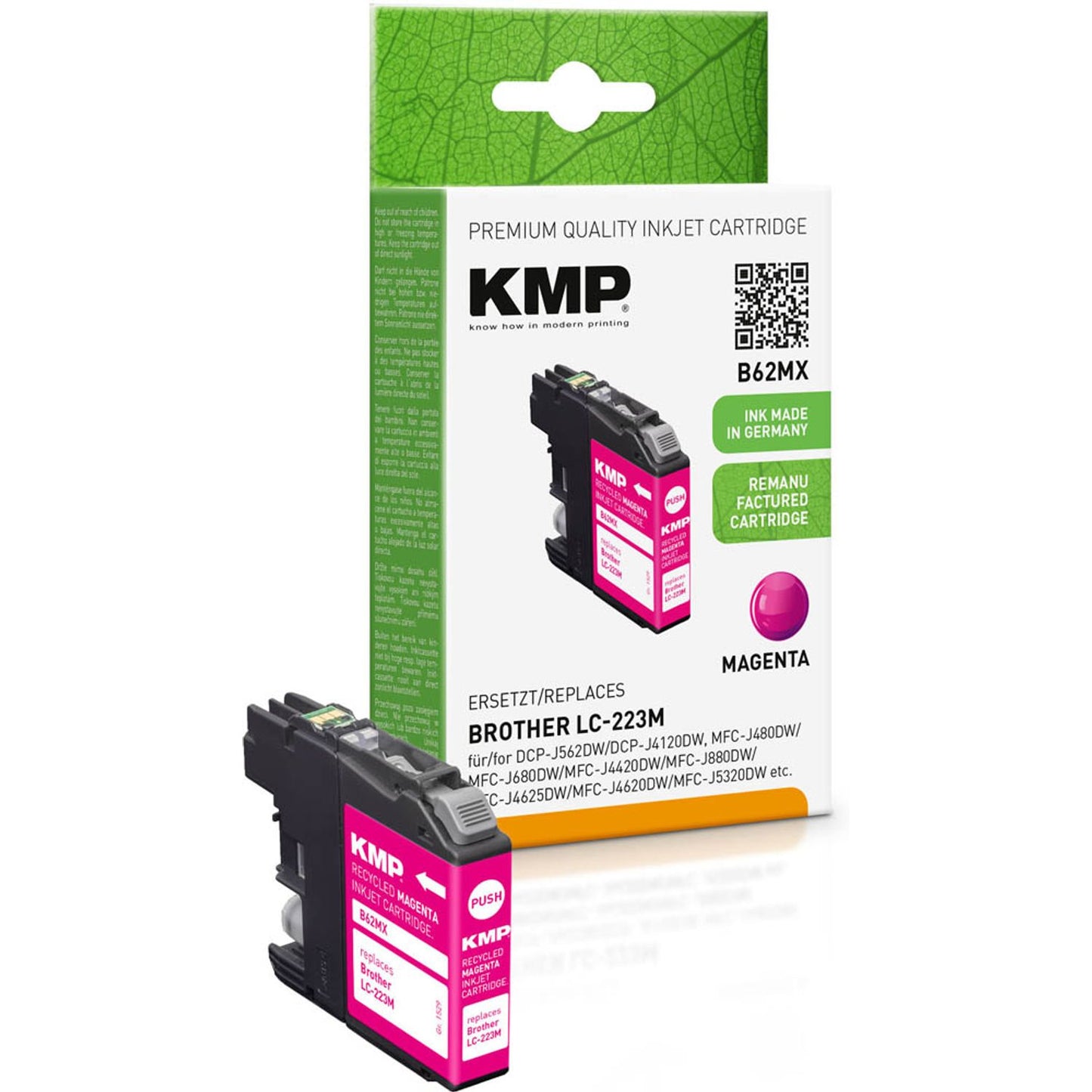 KMP B62MX magenta Druckerpatrone kompatibel zu brother LC-223M | 1529,4006