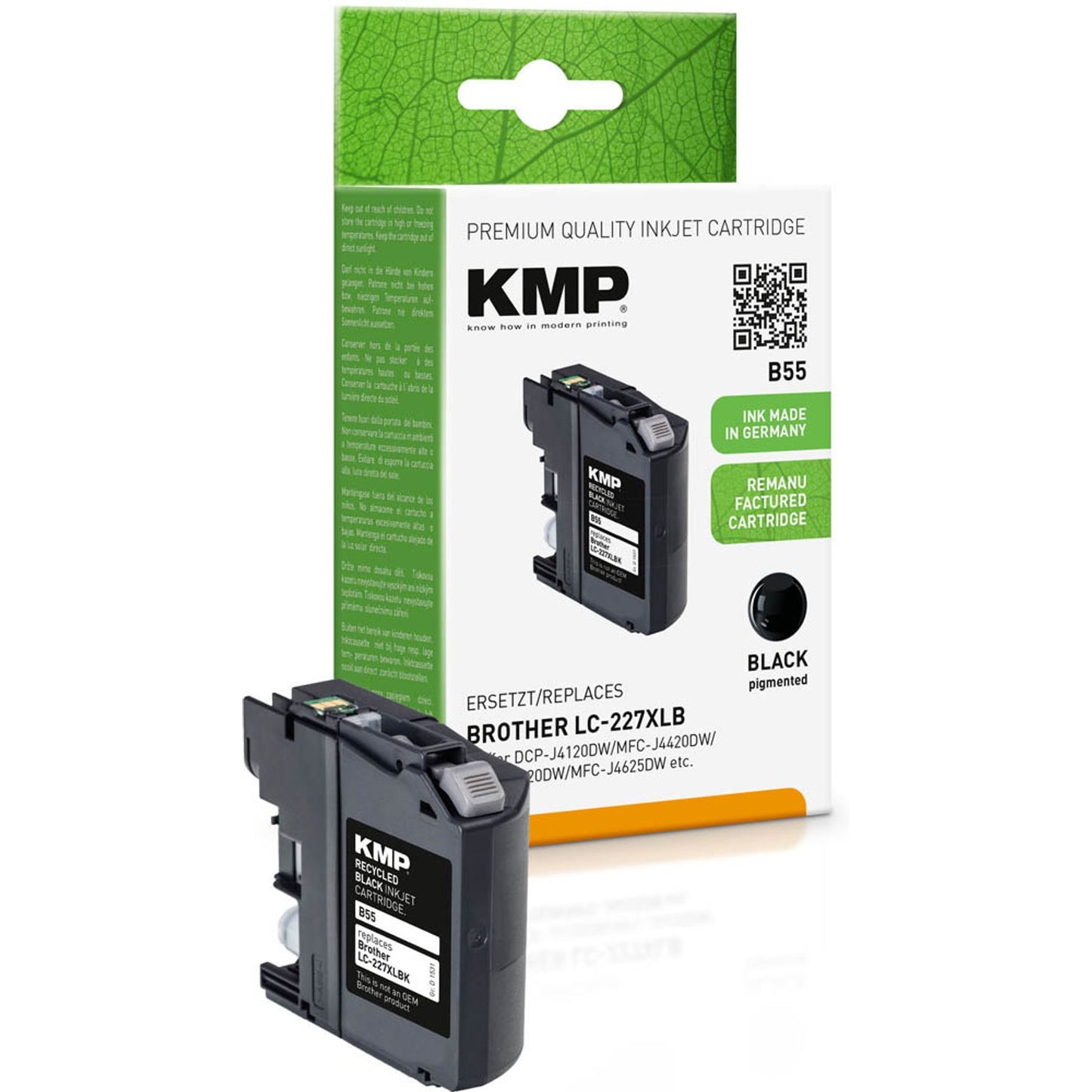 KMP B55 schwarz Druckerpatrone kompatibel zu brother LC-227XL BK | 1531,4001