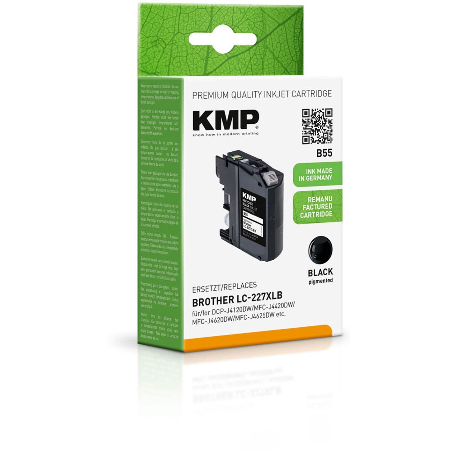 KMP B55 schwarz Druckerpatrone kompatibel zu brother LC-227XL BK | 1531,4001