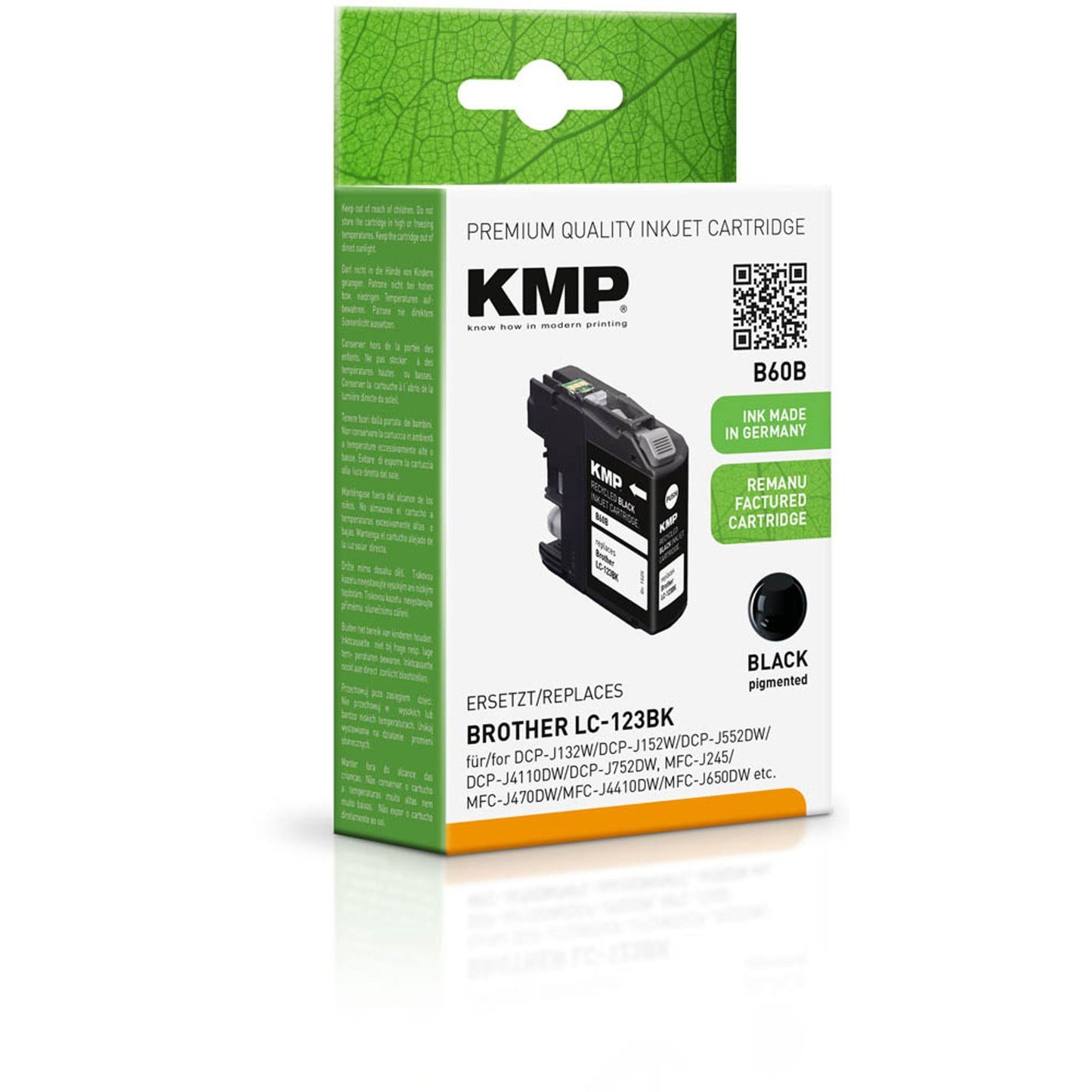 KMP B60B schwarz Druckerpatrone kompatibel zu brother LC-123BK | 1525,4001