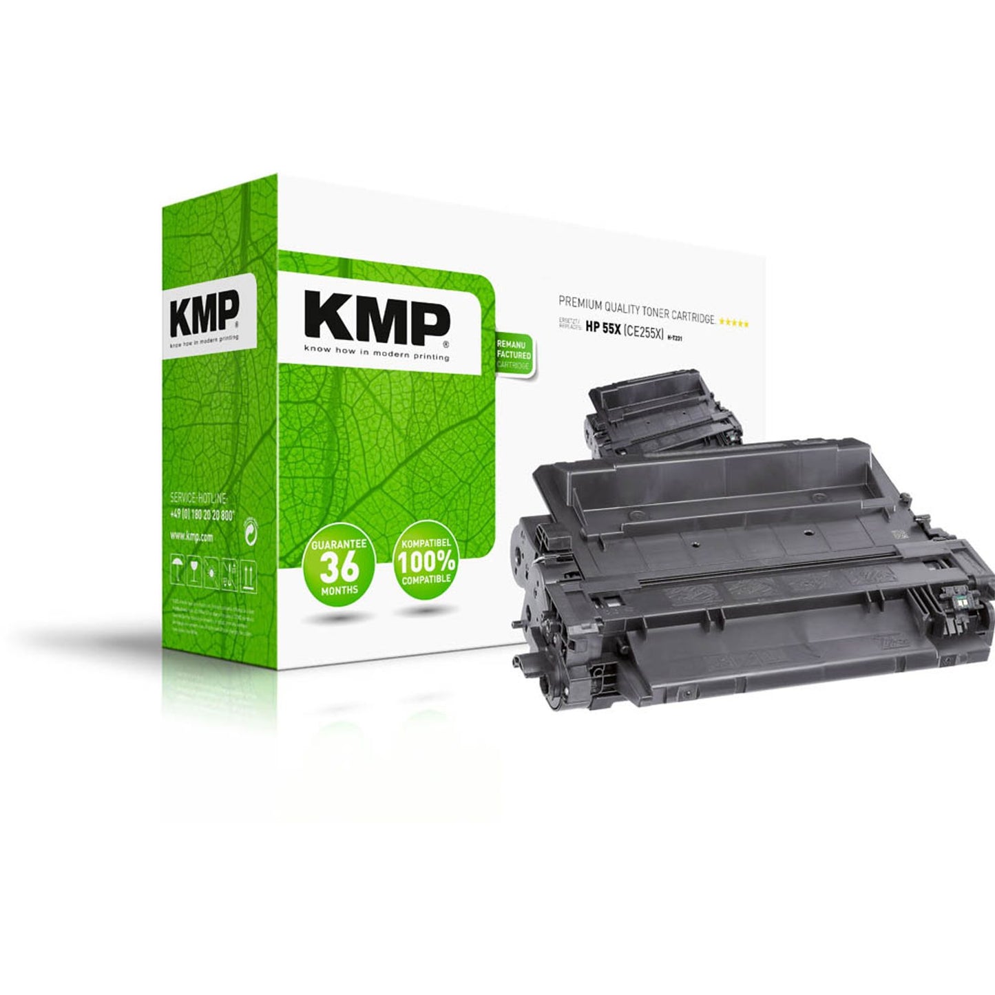 KMP H-T231 schwarz Toner kompatibel zu HP 55X (CE255X) | 1222,8300