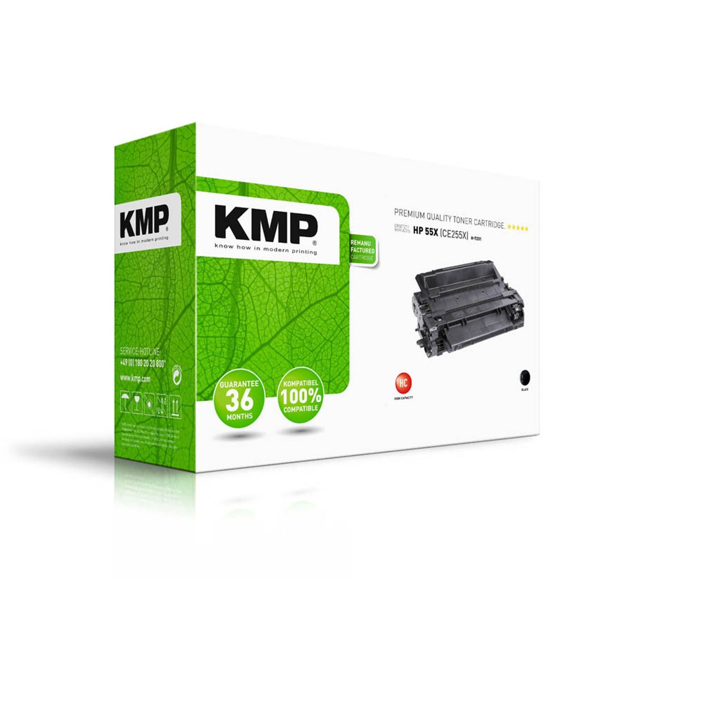 KMP H-T231 schwarz Toner kompatibel zu HP 55X (CE255X) | 1222,8300