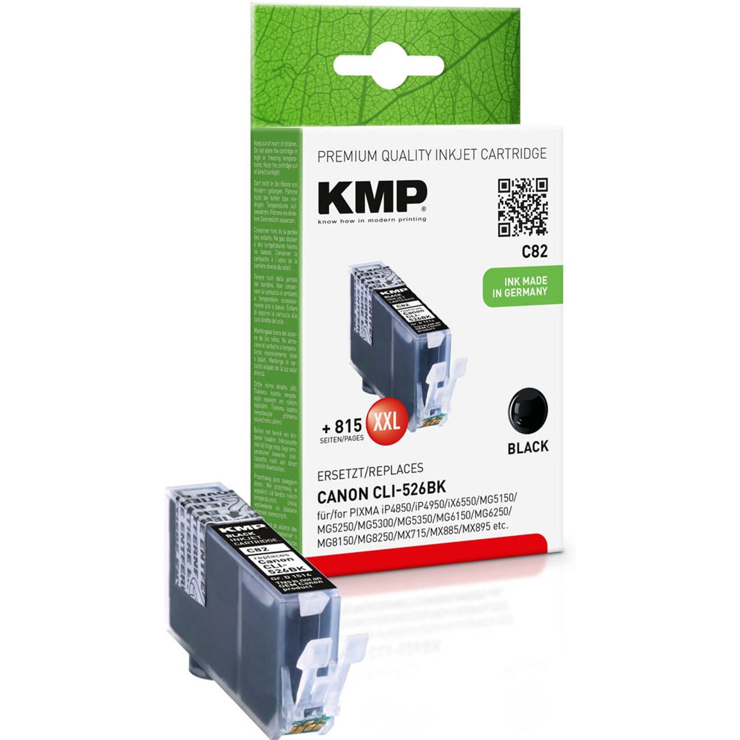 KMP C82 schwarz Druckerpatrone kompatibel zu Canon CLI-526 BK | 1514,0001