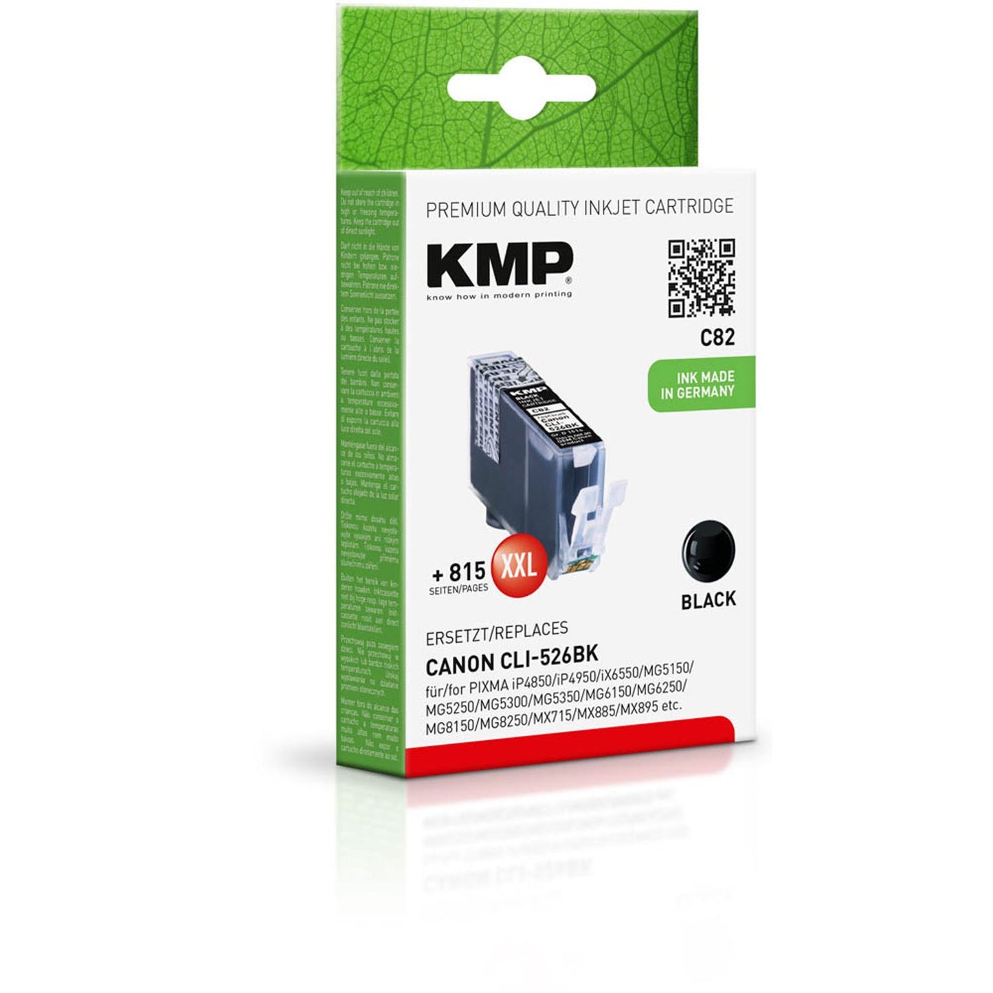 KMP C82 schwarz Druckerpatrone kompatibel zu Canon CLI-526 BK | 1514,0001