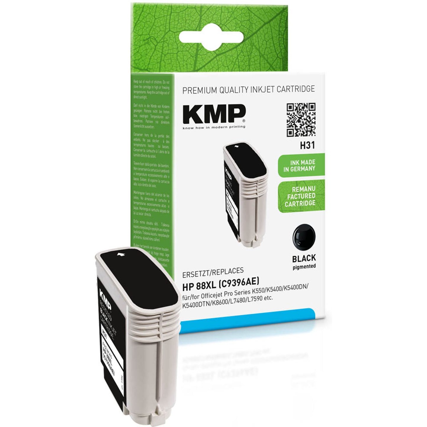 KMP H31 schwarz Druckerpatrone kompatibel zu HP 88XL (C9396AE) | 1704,4961