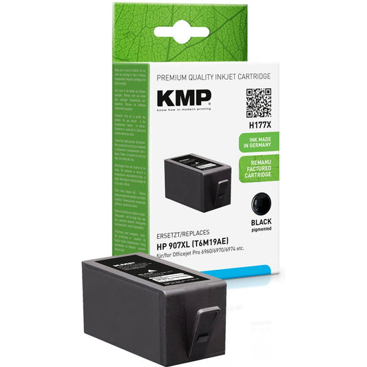 KMP H177 schwarz Druckerpatrone kompatibel zu HP 907XL (T6M19AE) | 1758,4001