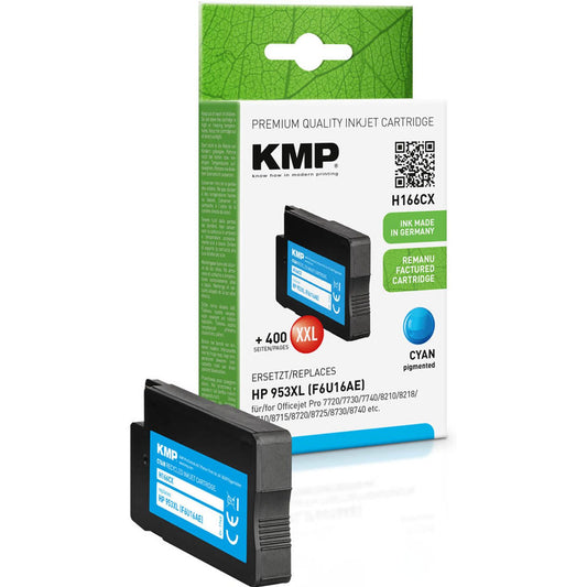 KMP H166CX cyan Druckerpatrone kompatibel zu HP 953XL (F6U16AE) | 1748,4003