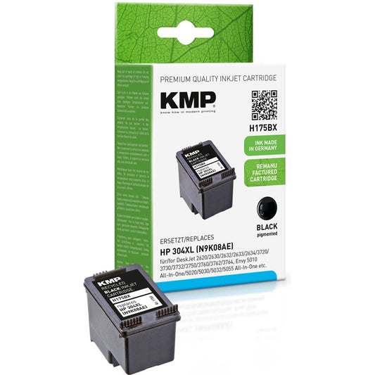 KMP H175 schwarz pigmentiert Druckerpatrone kompatibel zu HP 304XL (N9K08AE) | 1759,4001