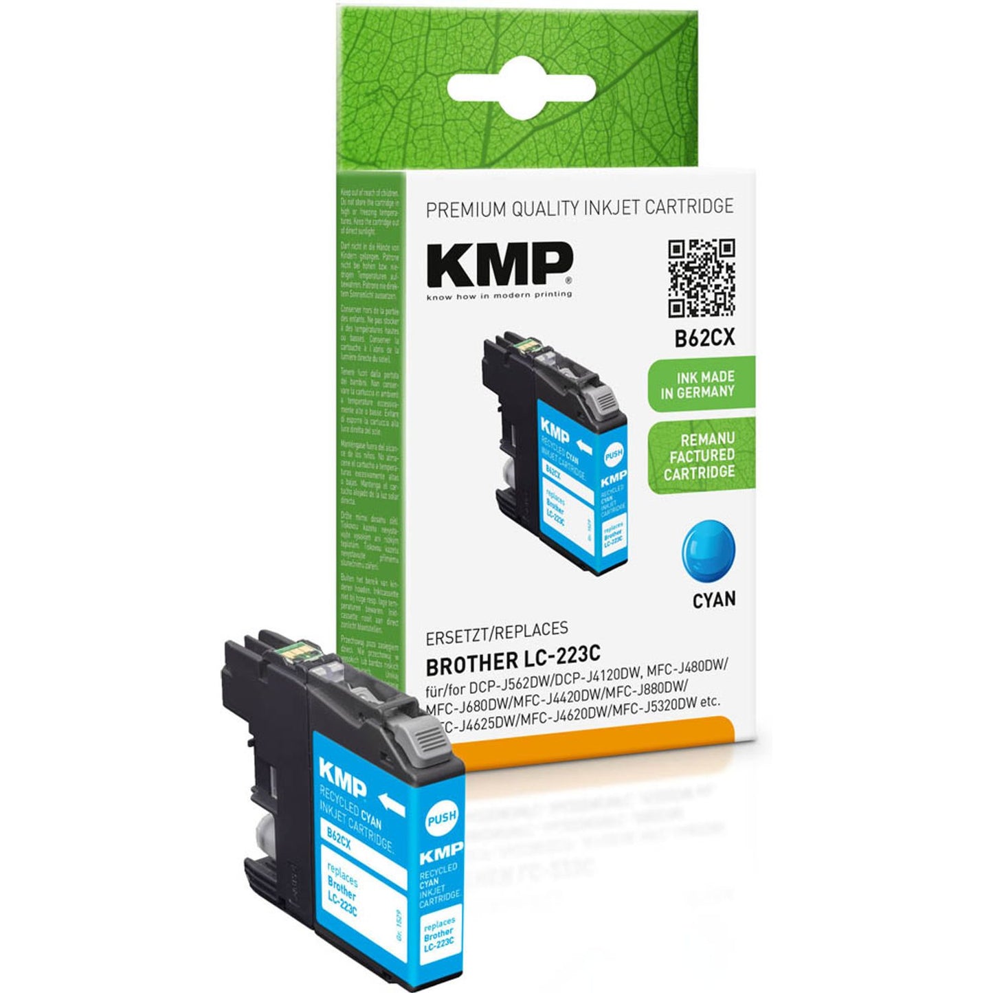 KMP B62CX cyan Druckerpatrone kompatibel zu brother LC-223C | 1529,4003