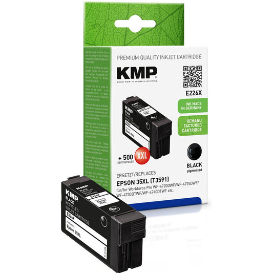 KMP E226X schwarz Druckerpatrone kompatibel zu EPSON 35XL / T3591XL | 1638,4001