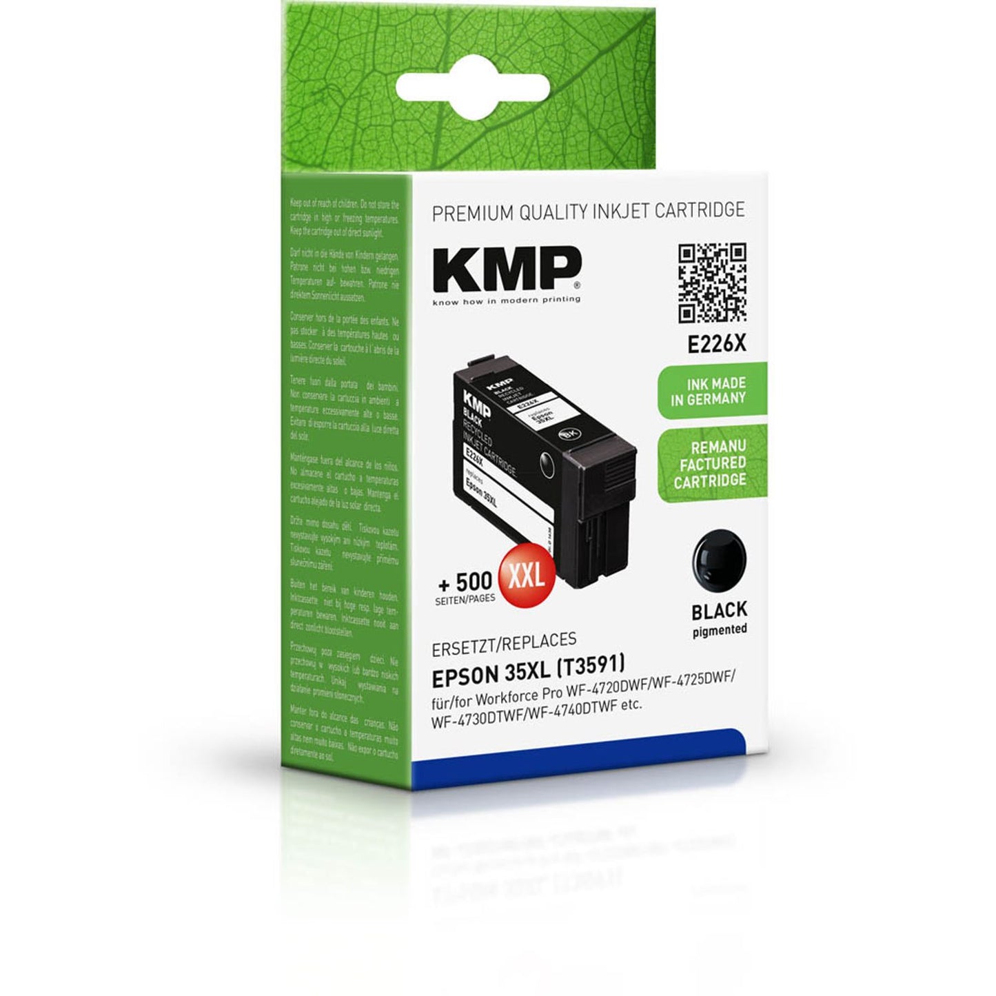 KMP E226X schwarz Druckerpatrone kompatibel zu EPSON 35XL / T3591XL | 1638,4001
