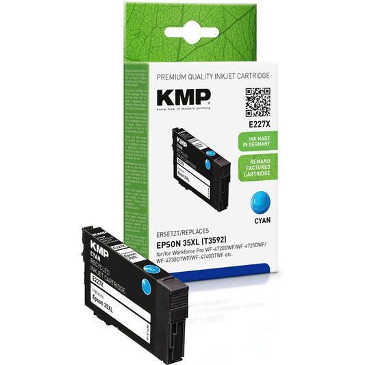 KMP E227X cyan Druckerpatrone kompatibel zu EPSON 35XL / T3592XL | 1638,4003