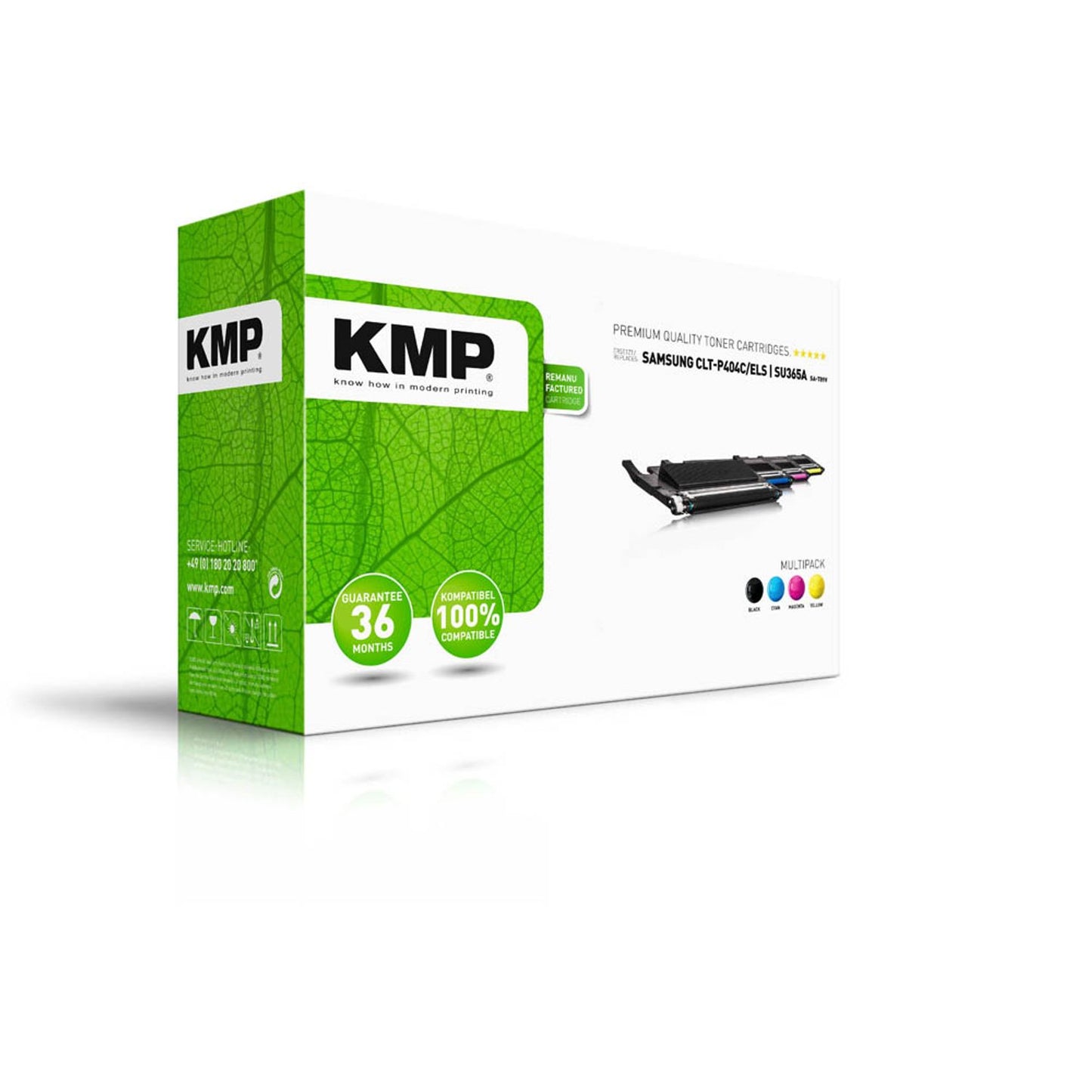 KMP SA-T89V schwarz, cyan, magenta, gelb Toner kompatibel zu SAMSUNG CLT-P404C (SU365A), 4er-Set | 3528,0005 | 1 Pack = 4 St.