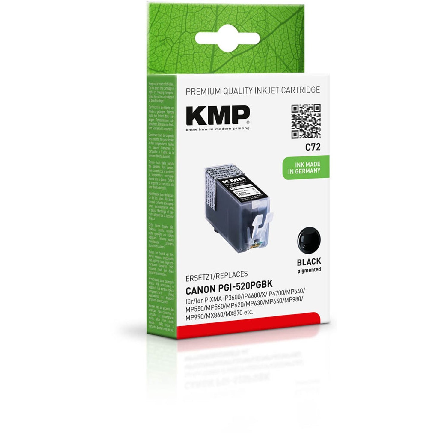 KMP C72 schwarz Druckerpatrone kompatibel zu Canon PGI-520 BK | 1508,0001
