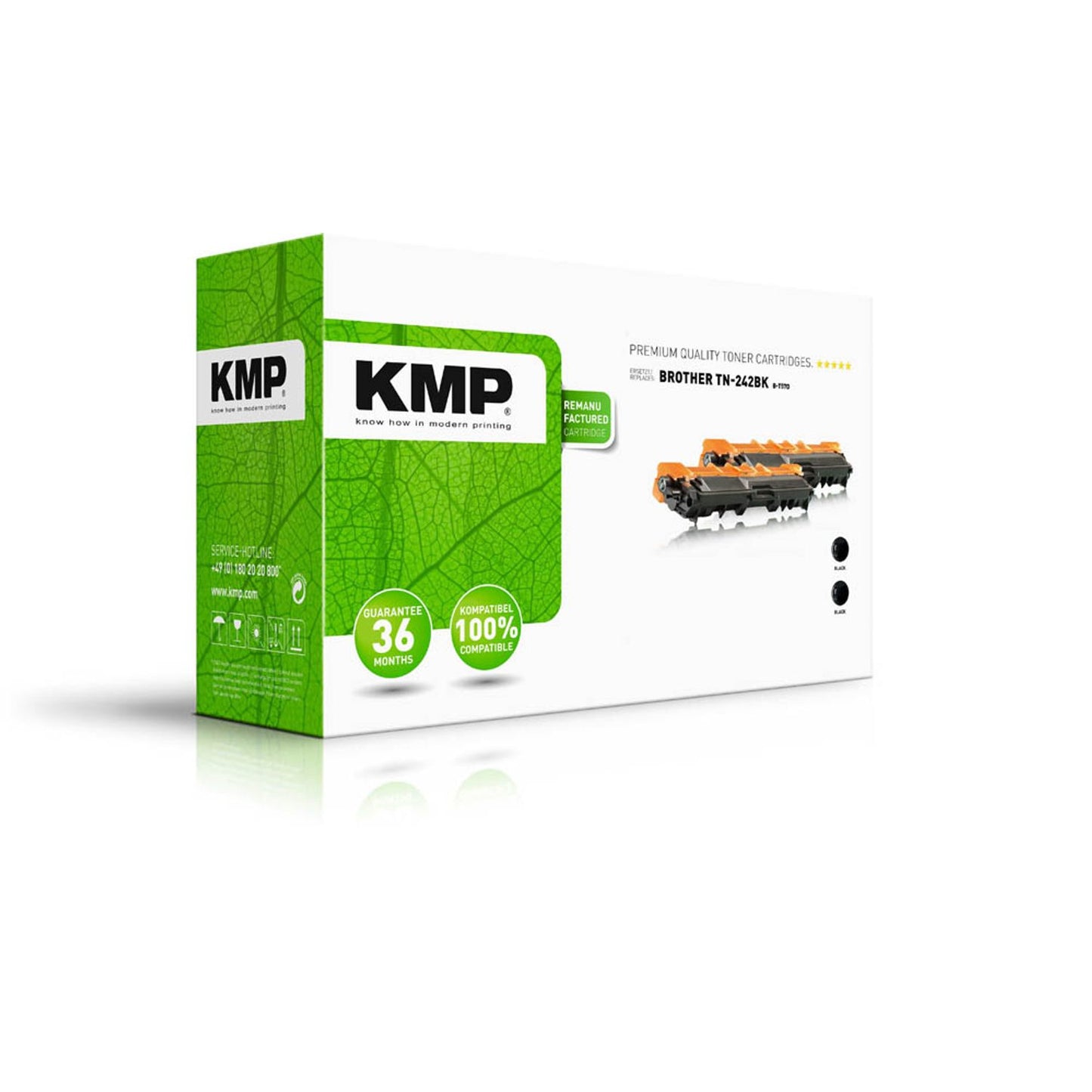 KMP schwarz Toner kompatibel zu brother 2x TN-242BK, 2er-Set | 1248,0021 | 1 Pack = 2 St.