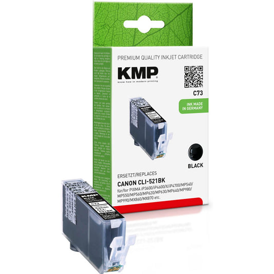 KMP C73 schwarz Druckerpatrone kompatibel zu Canon CLI-521 BK | 1509,0001