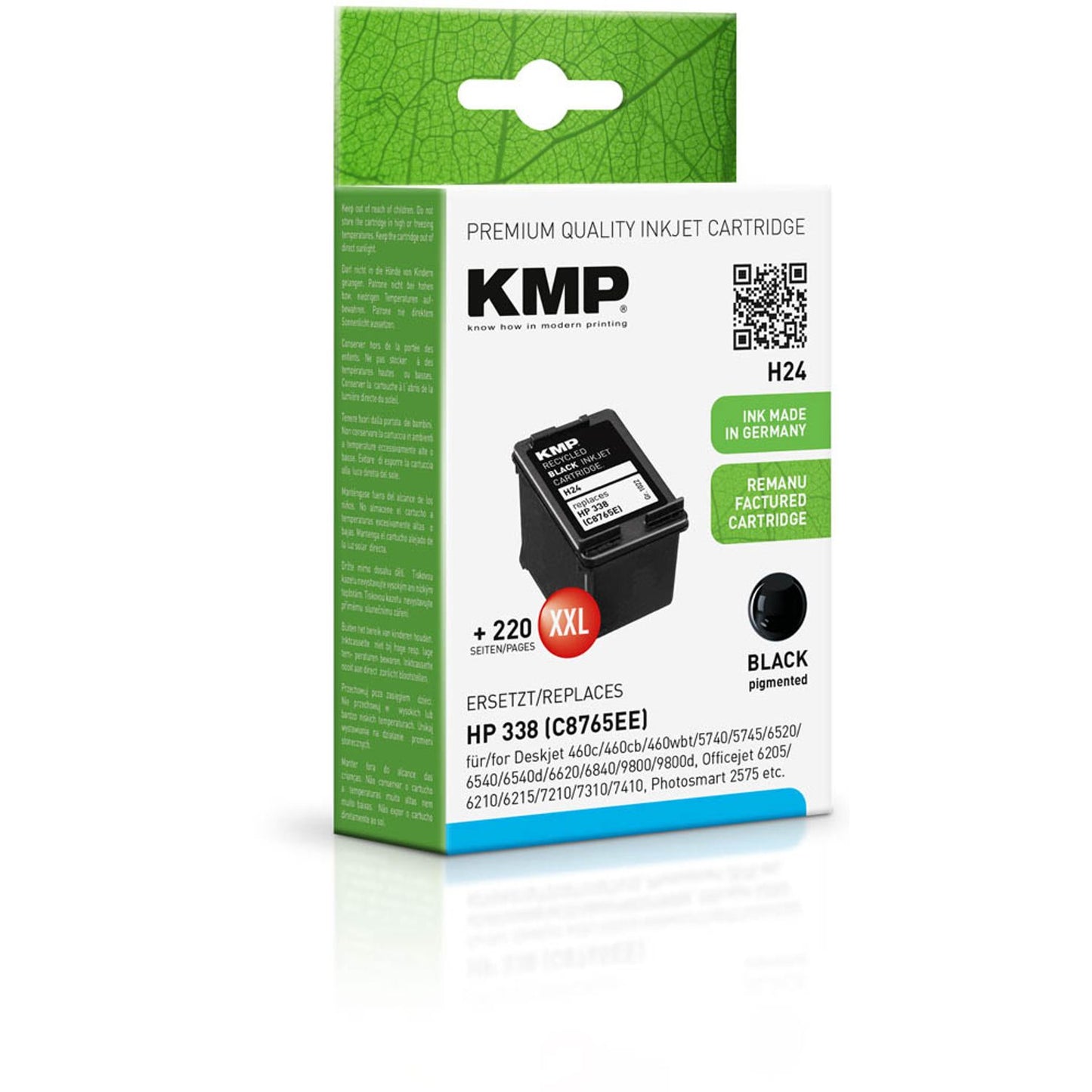 KMP H24 schwarz Druckerpatrone kompatibel zu HP 338 (C8765E) | 1022,4338