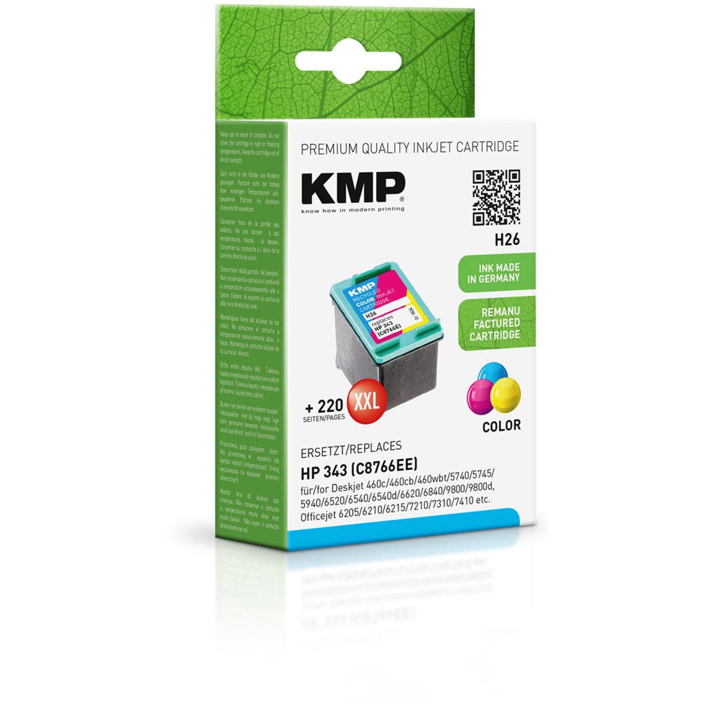 KMP H26 color Druckerpatrone kompatibel zu HP 343 (C8766E) | 1024,4343