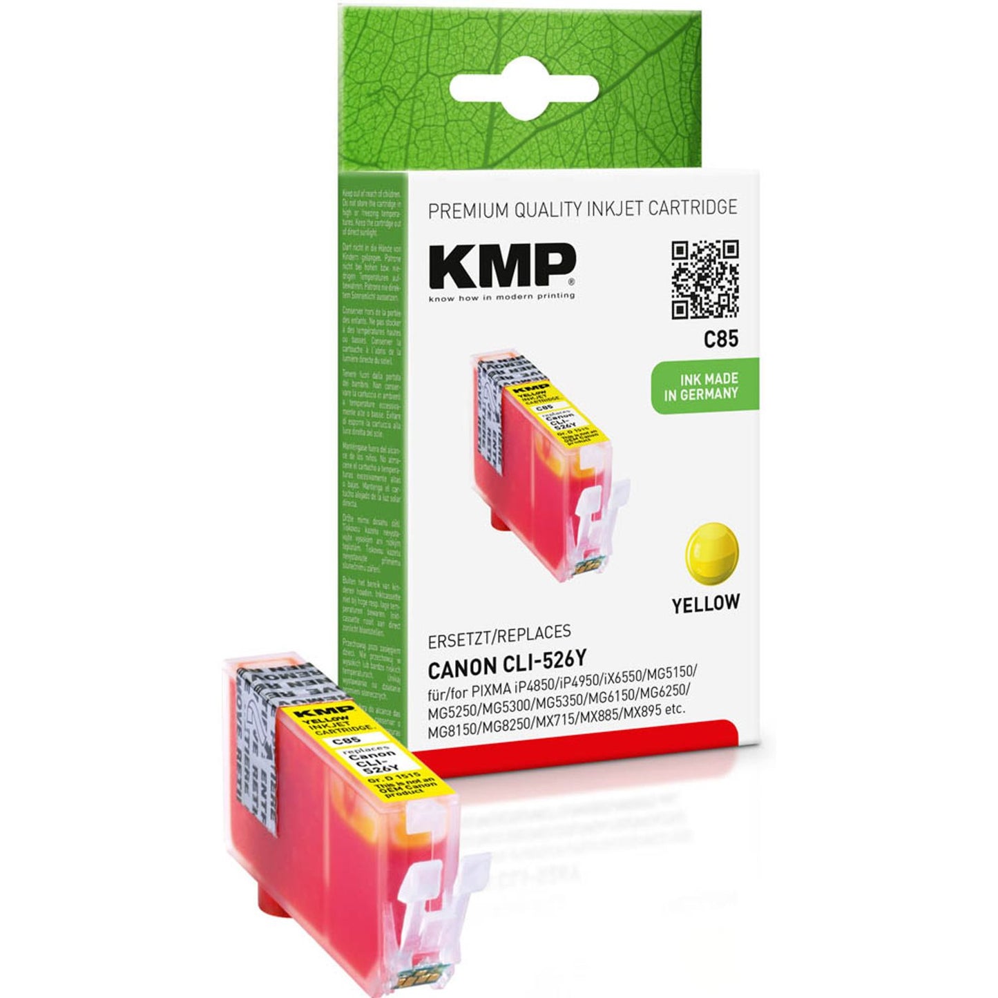 KMP C85 gelb Druckerpatrone kompatibel zu Canon CLI-526 Y | 1515,0009