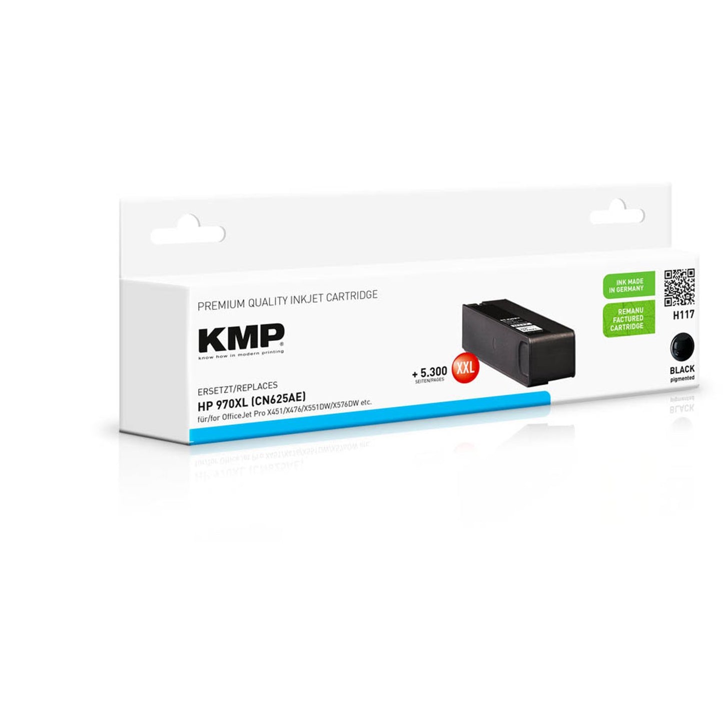 KMP H117 schwarz Druckerpatrone kompatibel zu HP 970XL (CN625AE) | 1902,4001