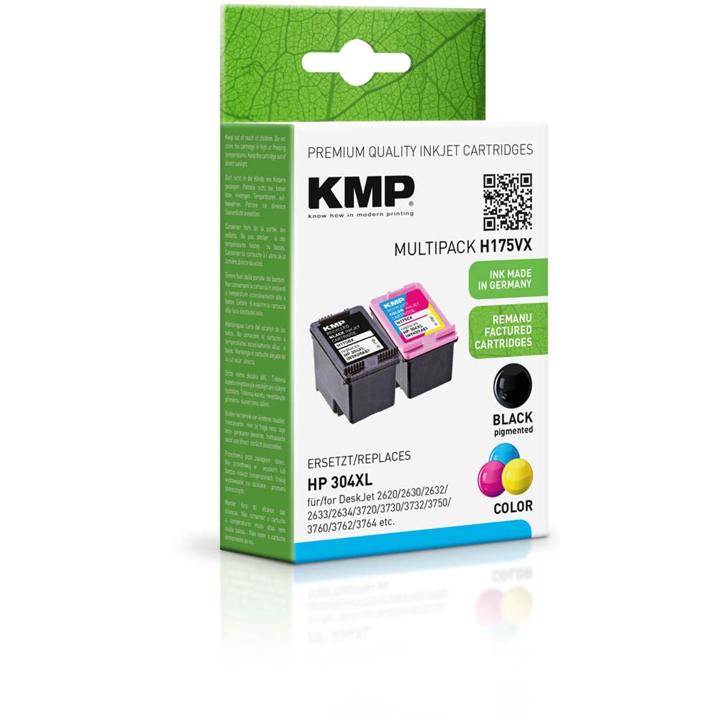 KMP H175VX schwarz pigmentiert, color Druckerpatronen kompatibel zu HP 304XL (N9K08AE/N9K07AE), 2er-Set | 1759,4005 | 1 Pack = 2 St.
