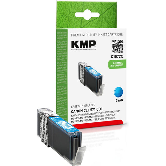 KMP C107CX cyan Druckerpatrone kompatibel zu Canon CLI-571 XL C | 1569,0003