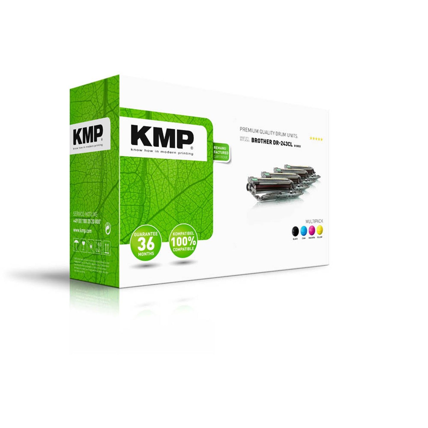 KMP B-DR32 schwarz, cyan, magenta, gelb Trommel kompatibel zu brother DR-243CL, 4er-Set | 1268,7005 | 1 Pack = 4 St.