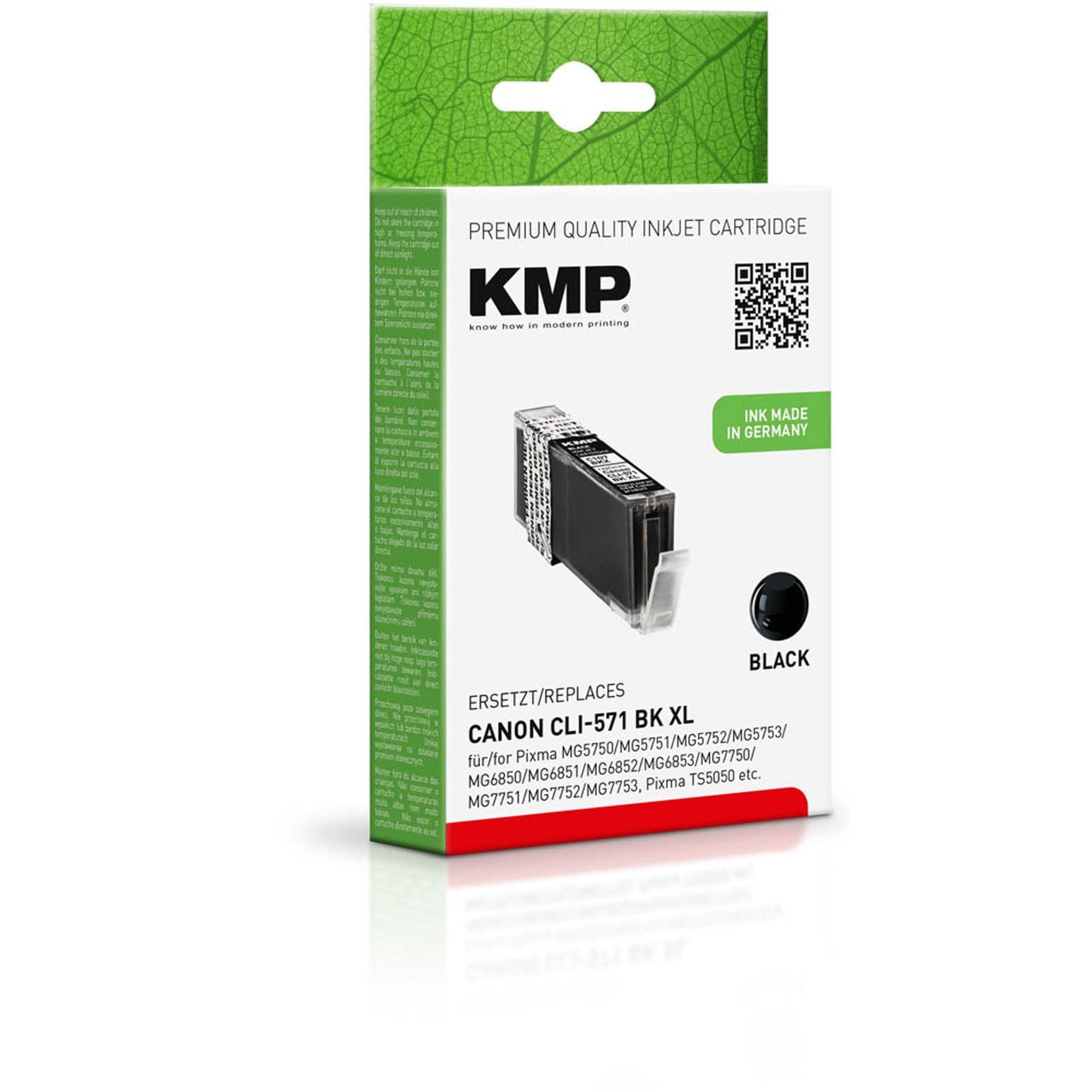 KMP C107BKX schwarz Druckerpatrone kompatibel zu Canon CLI-571 XL BK | 1568,0001