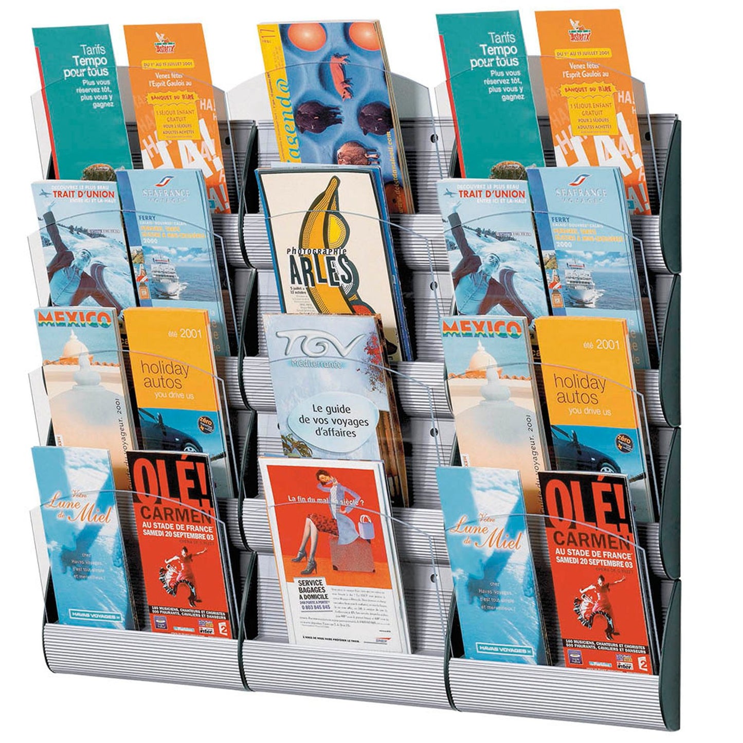 PAPERFLOW Wandprospekthalter Integral alu DIN A5, DIN A6 4/8 Fächer | 4065X12.35 | 1 Pack = 3 St.
