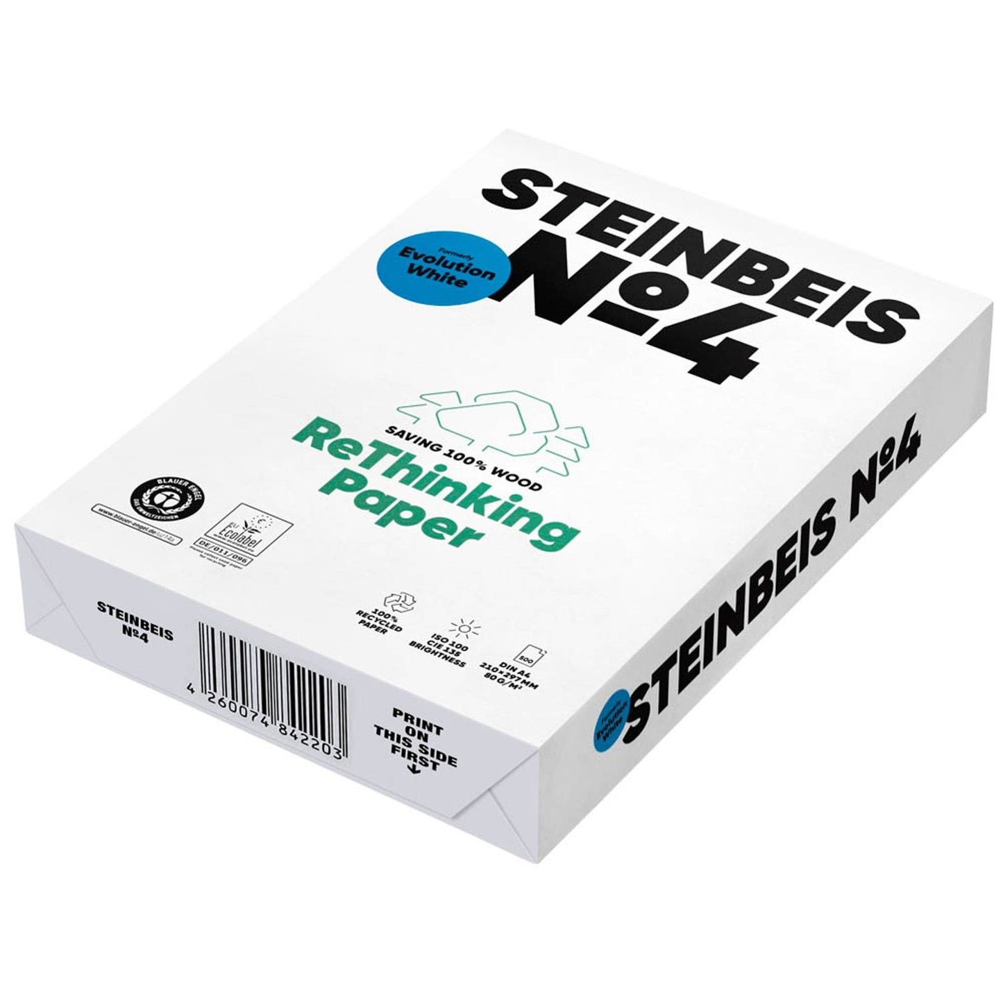 STEINBEIS Recyclingpapier No.4 DIN A4 80 g/qm | 8018A80S | 1 Pack = 500 Blatt